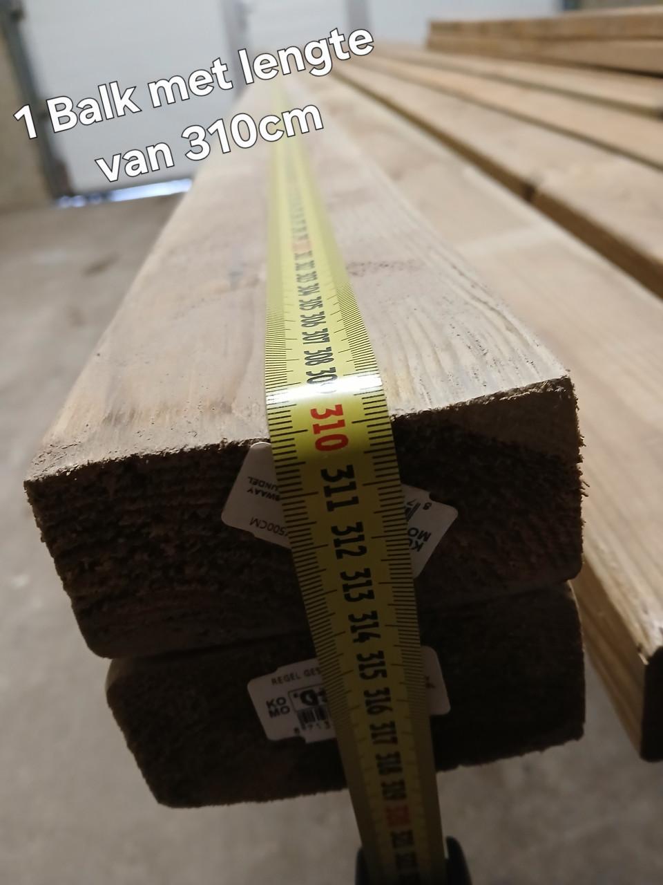36,90 Meter aan nieuwe houten balken/regel/ribben.