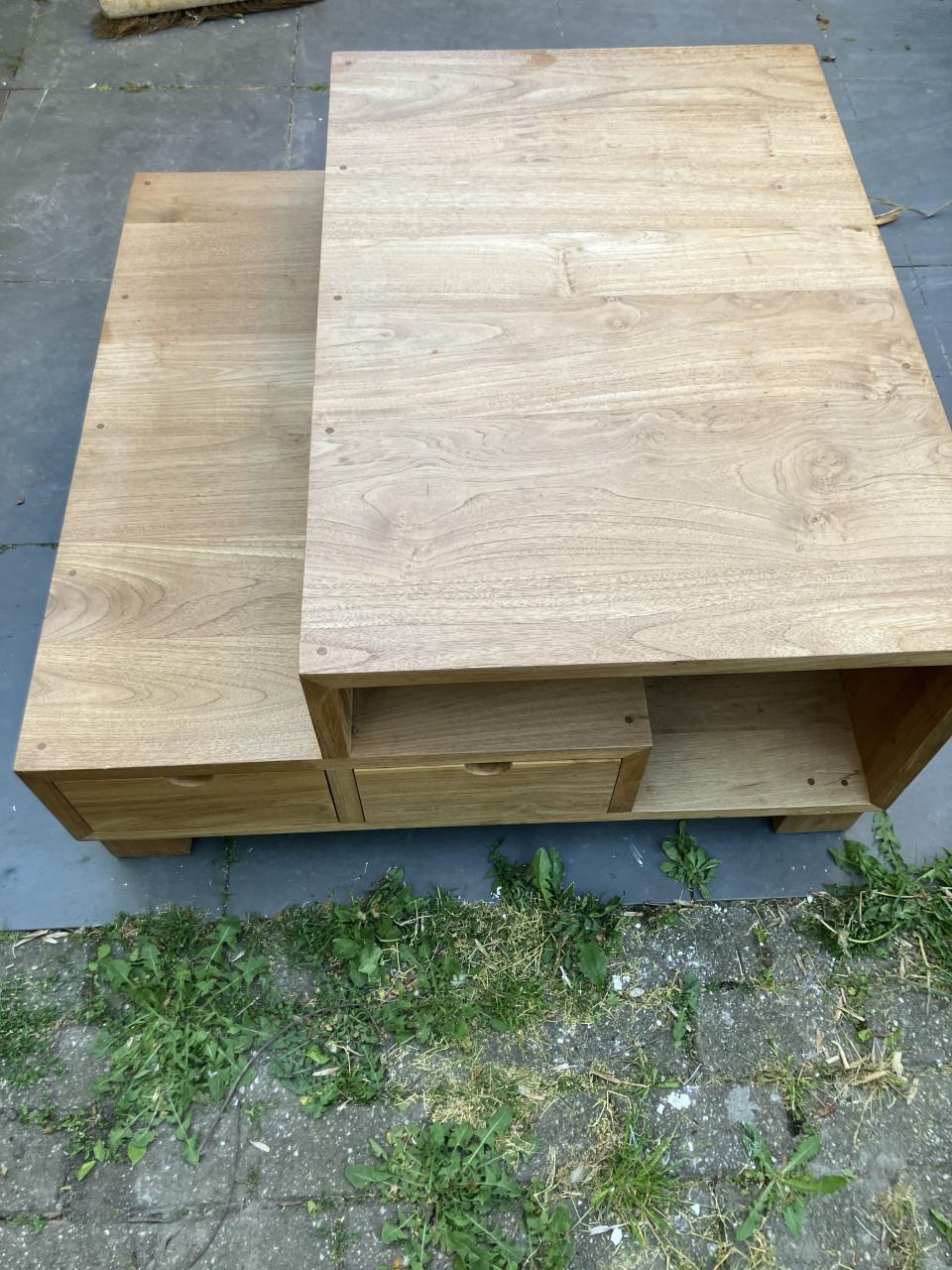 Uniek en origineel teak houten salontafel