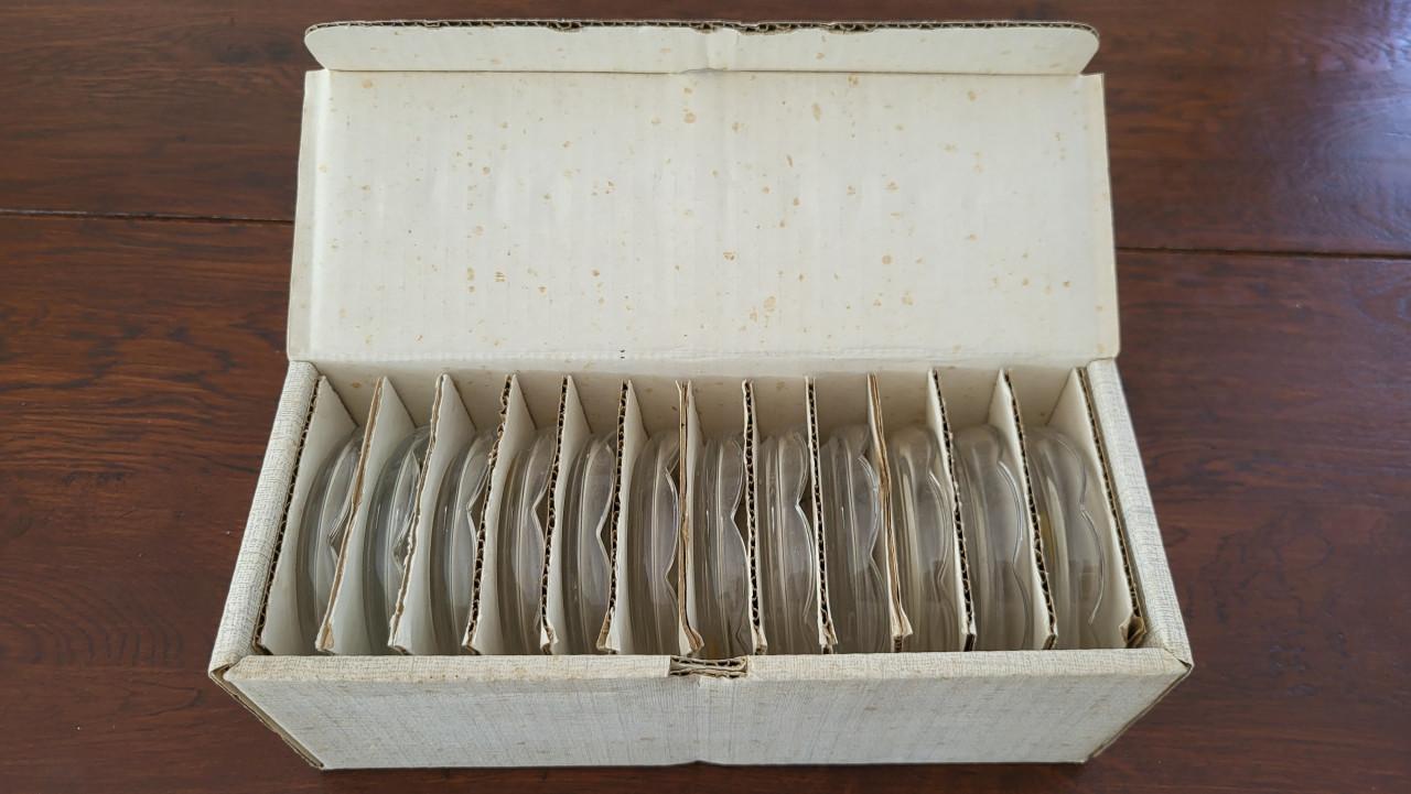 Set v 12 kristallen Val-Saint-Lambert sterrenbeeld onderzetters