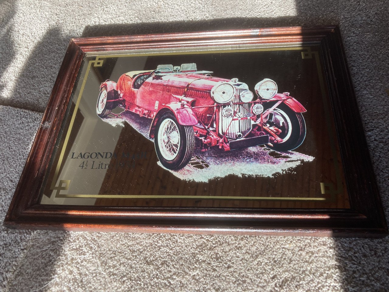 Reclamespiegel met lijst auto Turner Miesse 1904 stoomauto