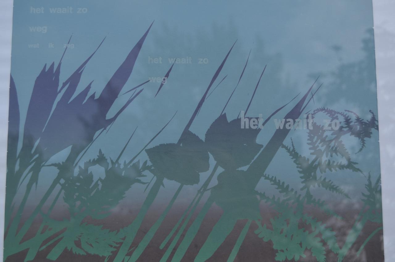 Zeefdruk en gedicht A. Fukken Schuttevaer mei 1991 ipst