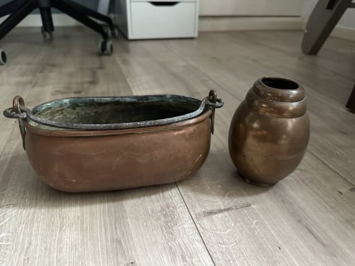 Antiek koperen potjes
