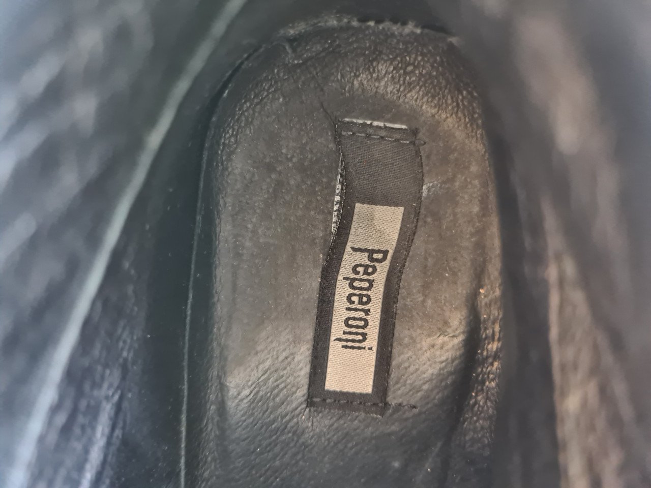 Peperoni zwarte leren heren veterschoenen  Maat 42