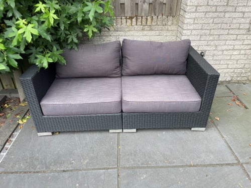 Loungeset tuin antraciet 166x82x63