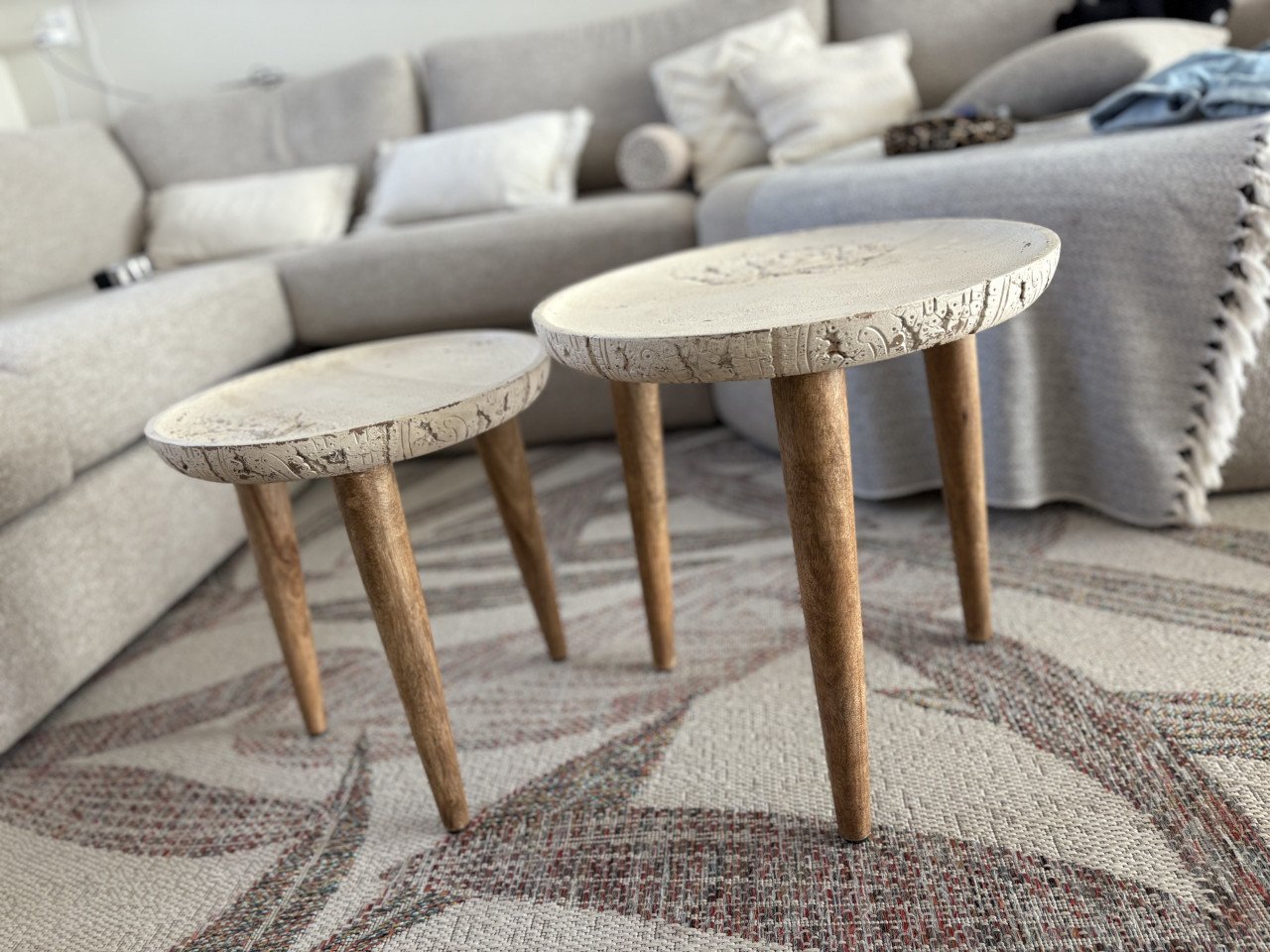 Ibiza bijzet/salon tafeltjes