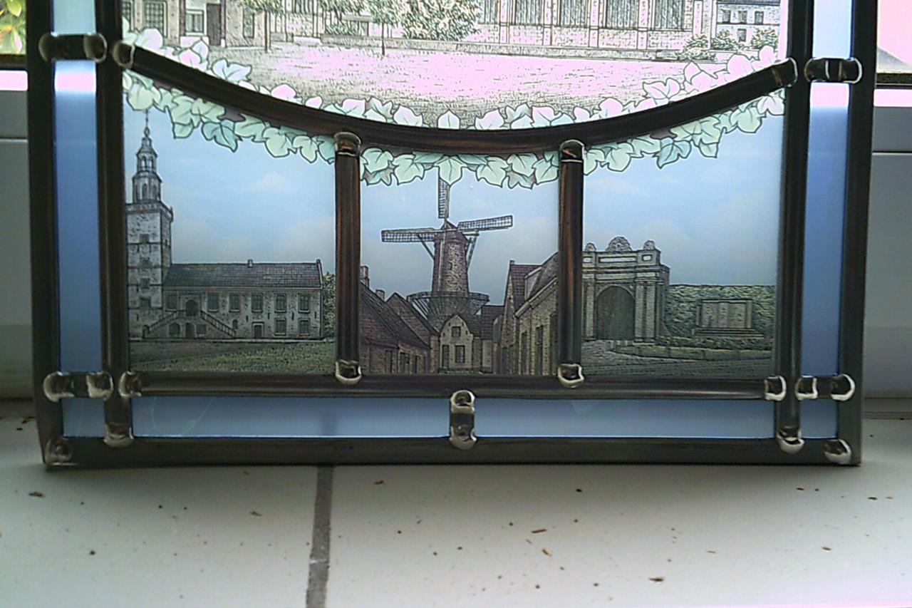 GLAS IN LOOD raam ... met ophangketting.