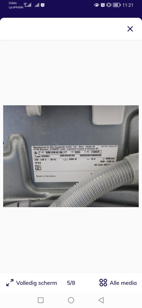 Siemens iQ700 I sensoric aquastop Wasmachine