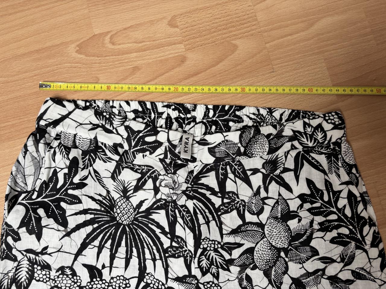 Kyra linnen broek 42/44 zwart/wit