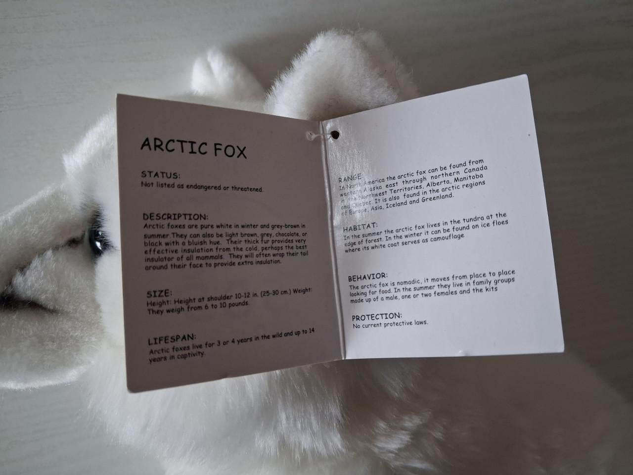 Witte vos/Arctic fox knuffel S.O.S. save our space