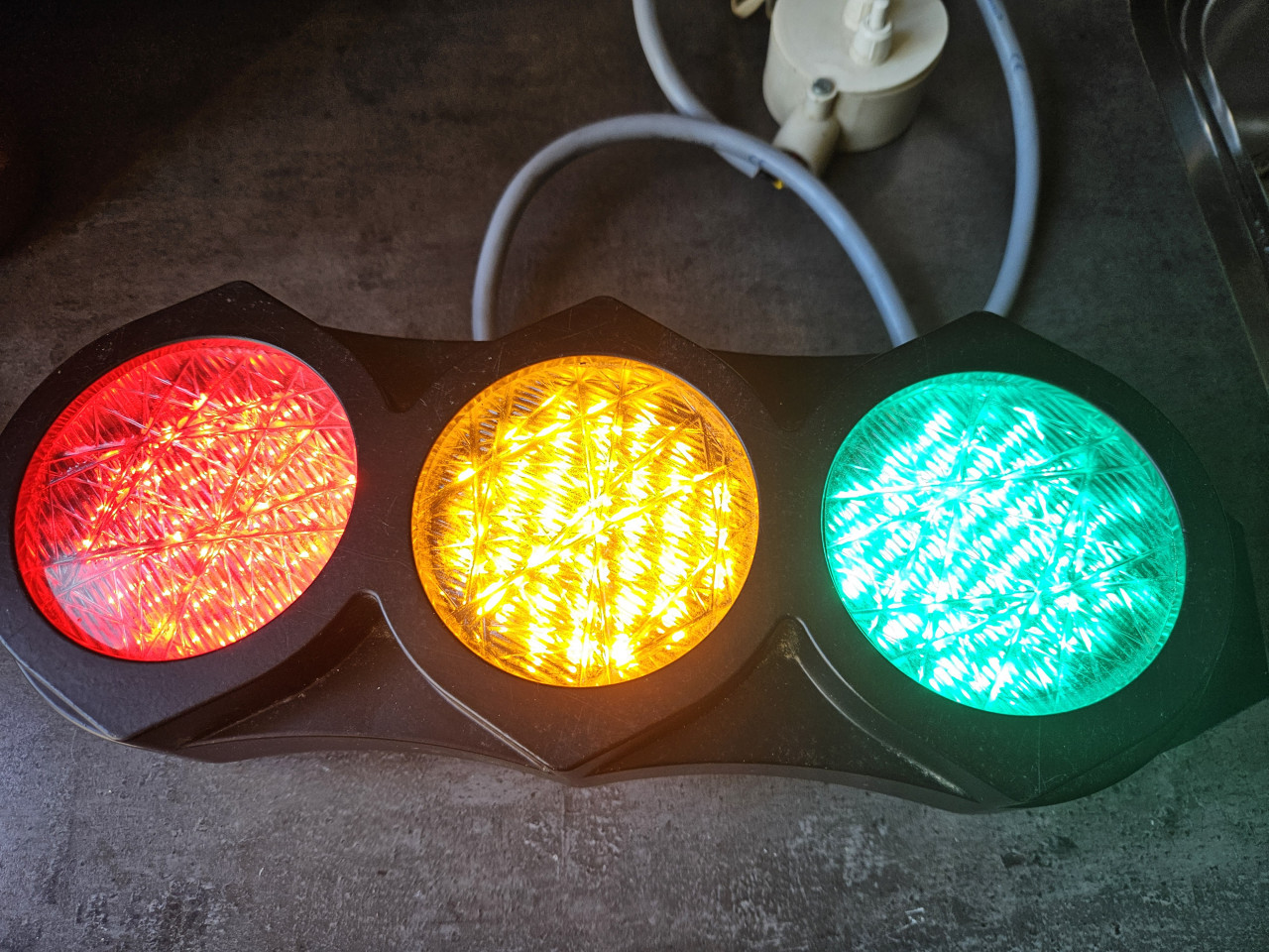Werkende vialis secundaire lantaarn 3 lichter met schakelaar....