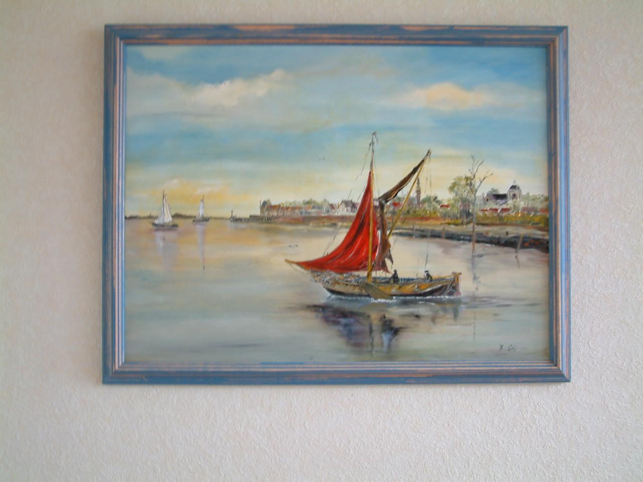 Div schilderijen  oude  zeil visserij met Veere -Vlissingen  Jac Caljouw