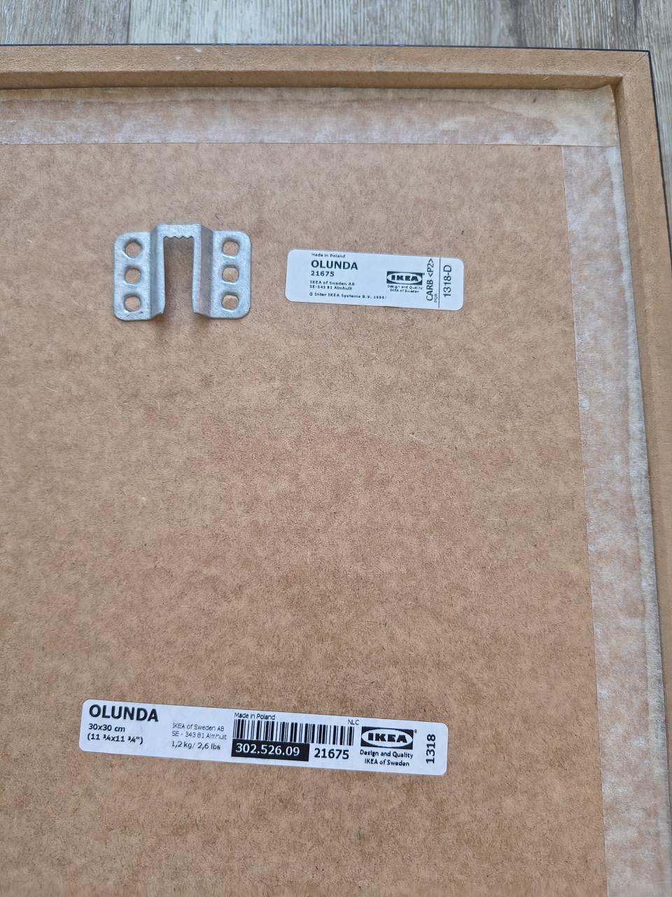 Prachtig schaduwwerk in lijst Olunda IKEA lijst zwart, 30x30