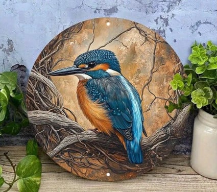 Ijsvogel #3 ( op aluminium ) decoratie
