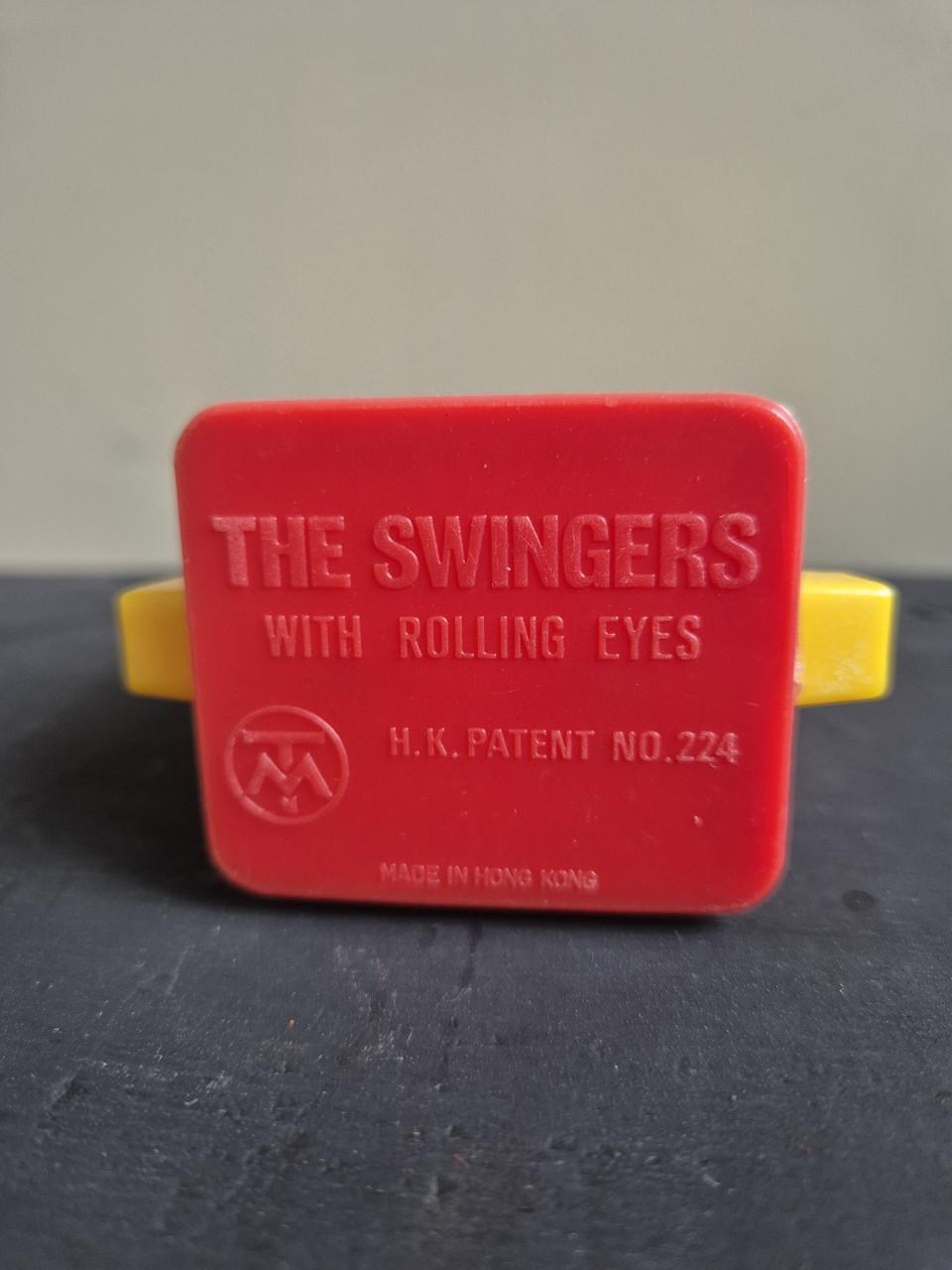 Vintage acrobatisch trapeze speelgoed Push puppet uit jaren 70