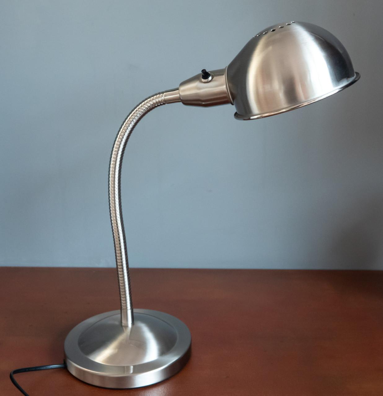 Stoere industriële IKEA lamp van geborsteld rvs z.g.a.n.