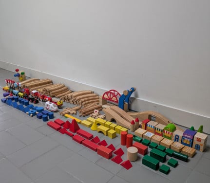 Houten treinenset