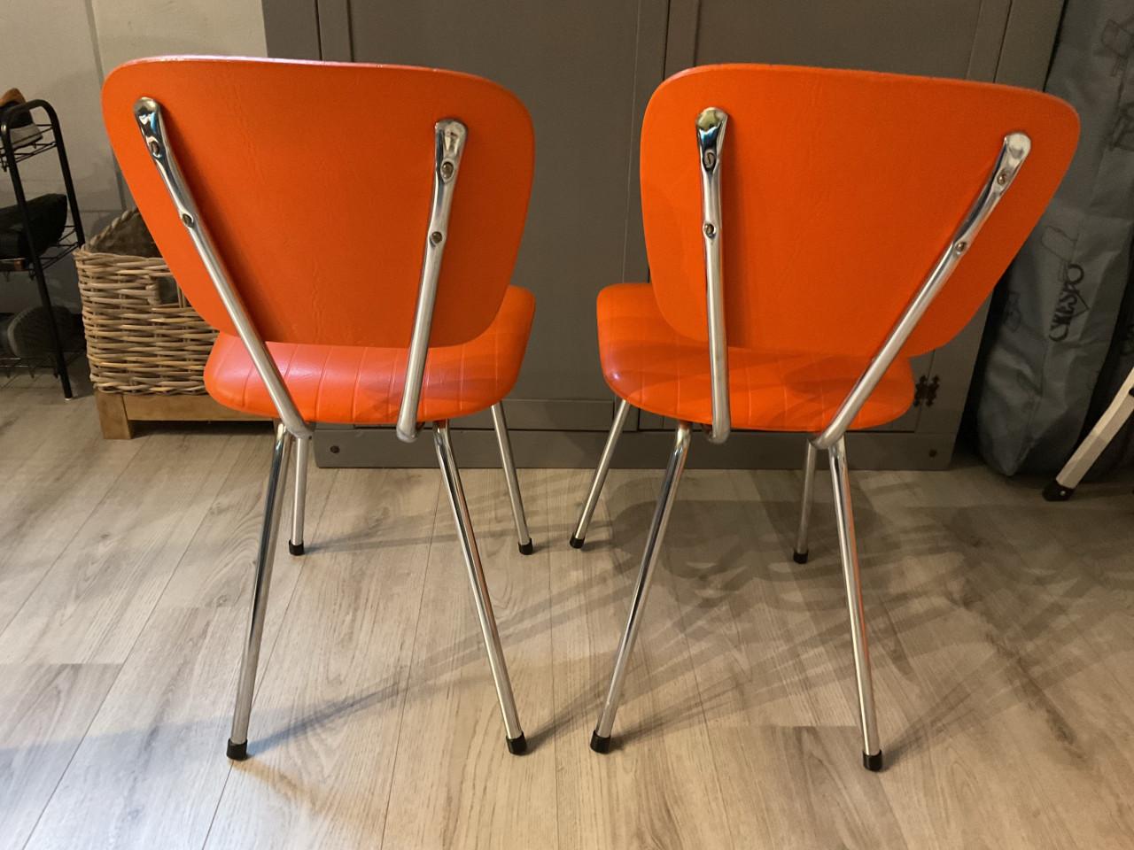 Vintage oranje stoeltjes 2 st