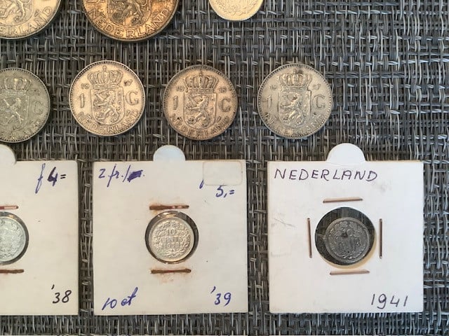 Nederland, lotje zilveren munten.