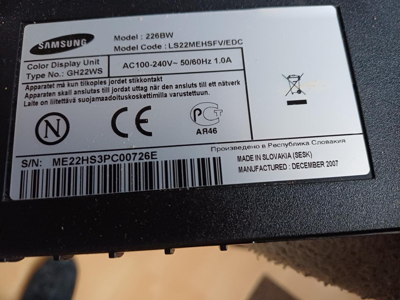 Samsung monitor 22 inch