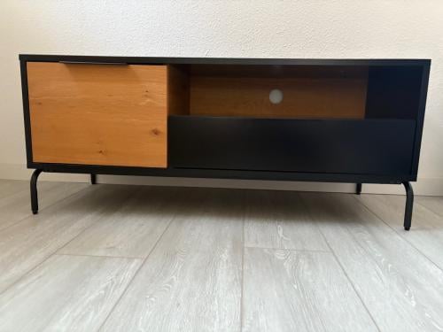 TV-meubel zwart/eiken
