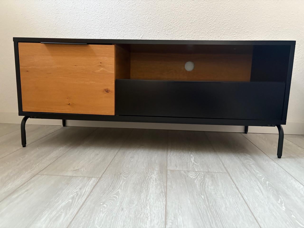TV-meubel zwart/eiken