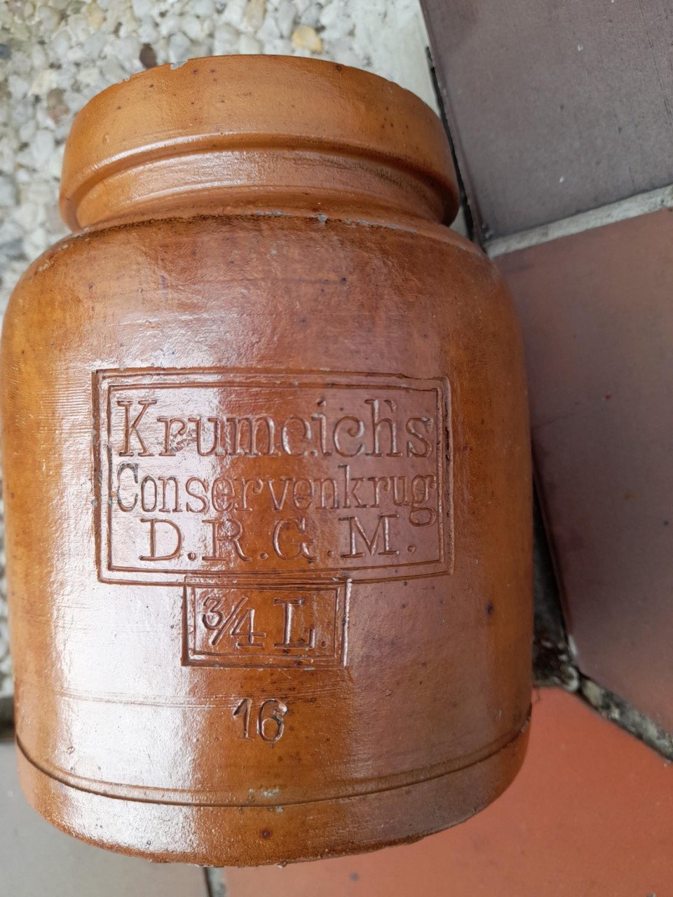 Krumeich conservenkrug DRGM 3/4 liter vintage inmaakpot