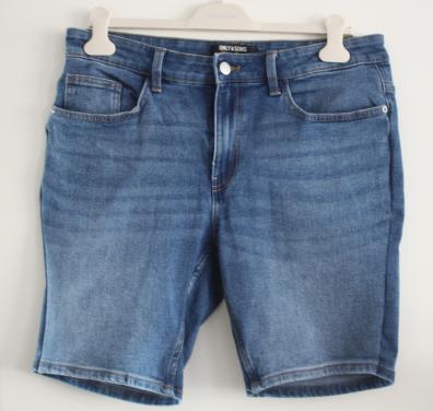 Korte spijkerbroek donker blauw  maat l