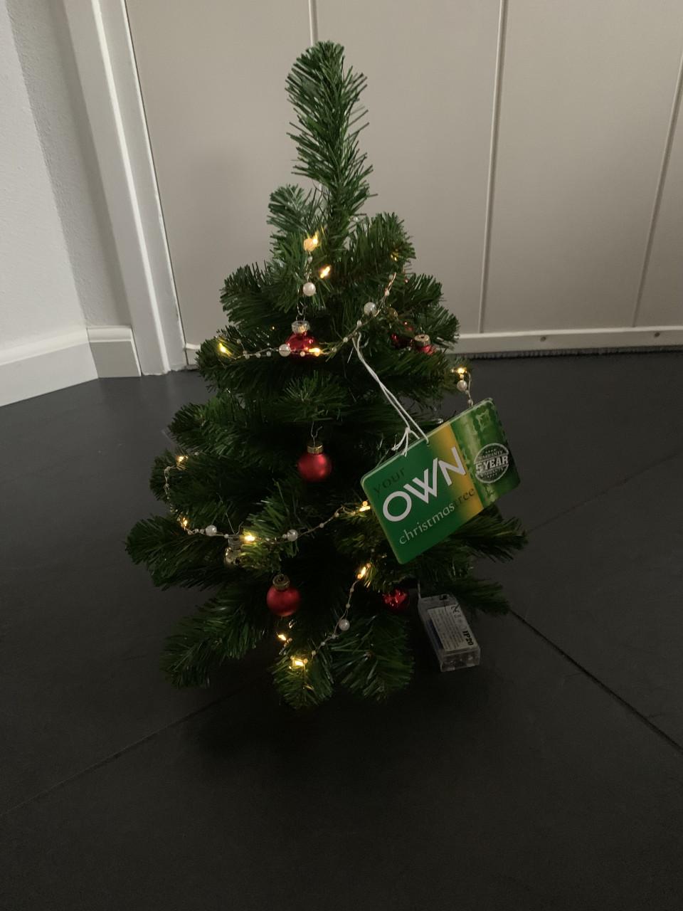 Tafel kerstboompje met lichtjes