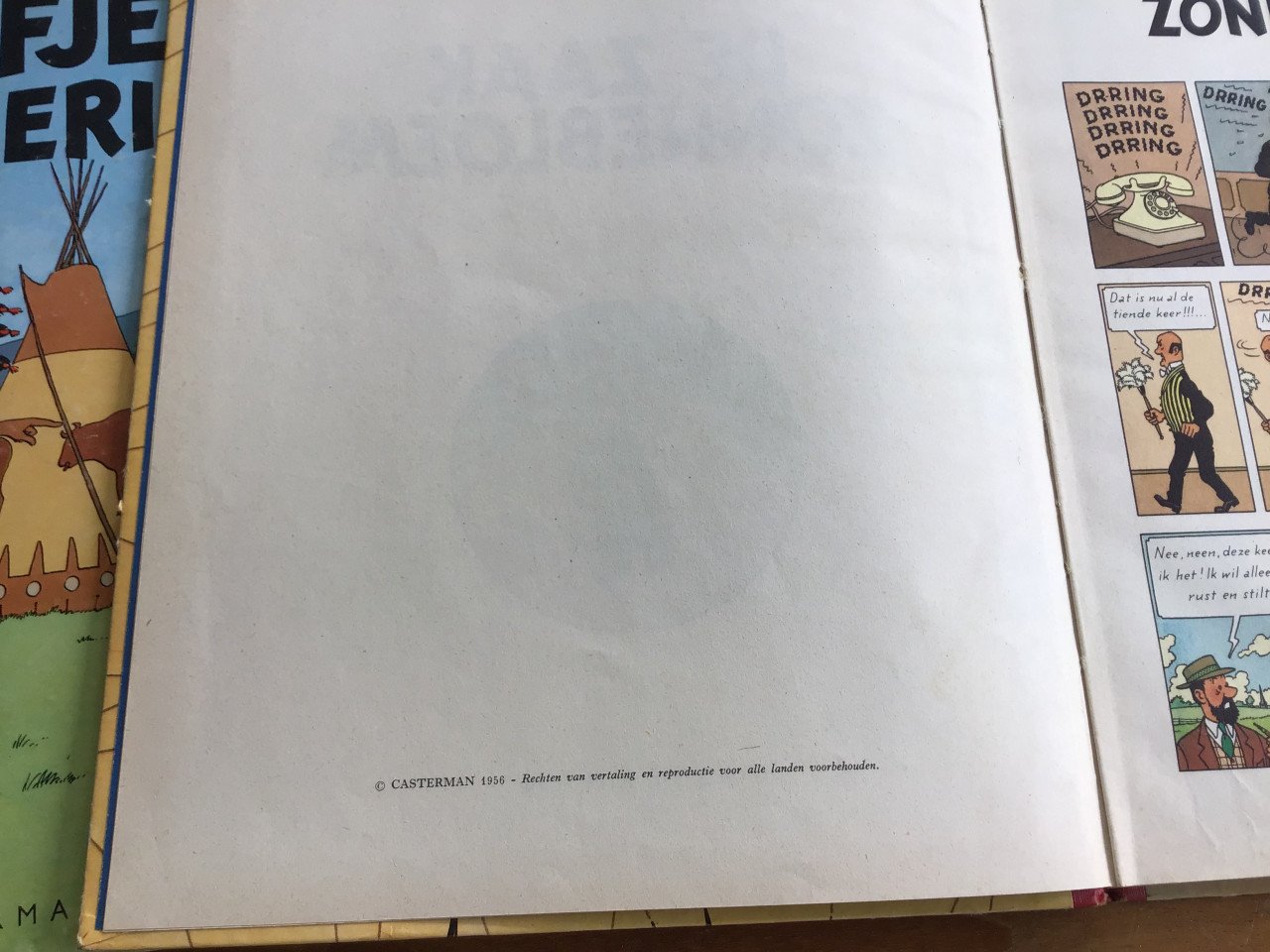2 stripboeken van Kuifje uit 1947 en 1956