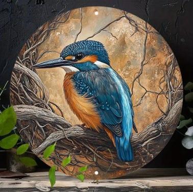 - ijsvogel ( op metaal )