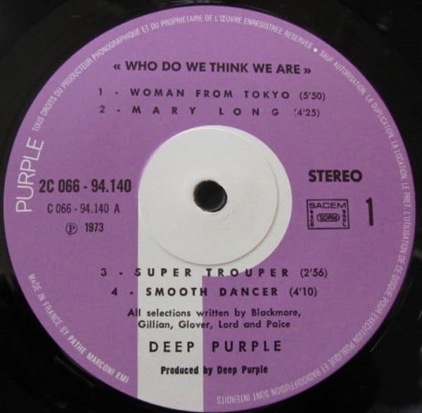 Deep Purple ‎– Who Do We Think We Are Vinyl, LP, Album, Gatefold