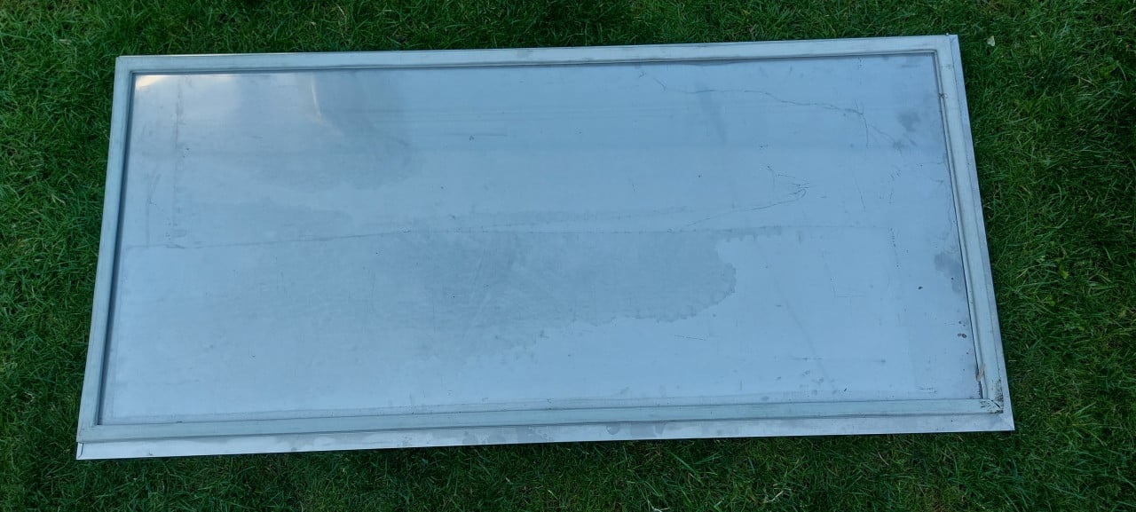 RVS Werkblad / deur 148x69x6 cm.