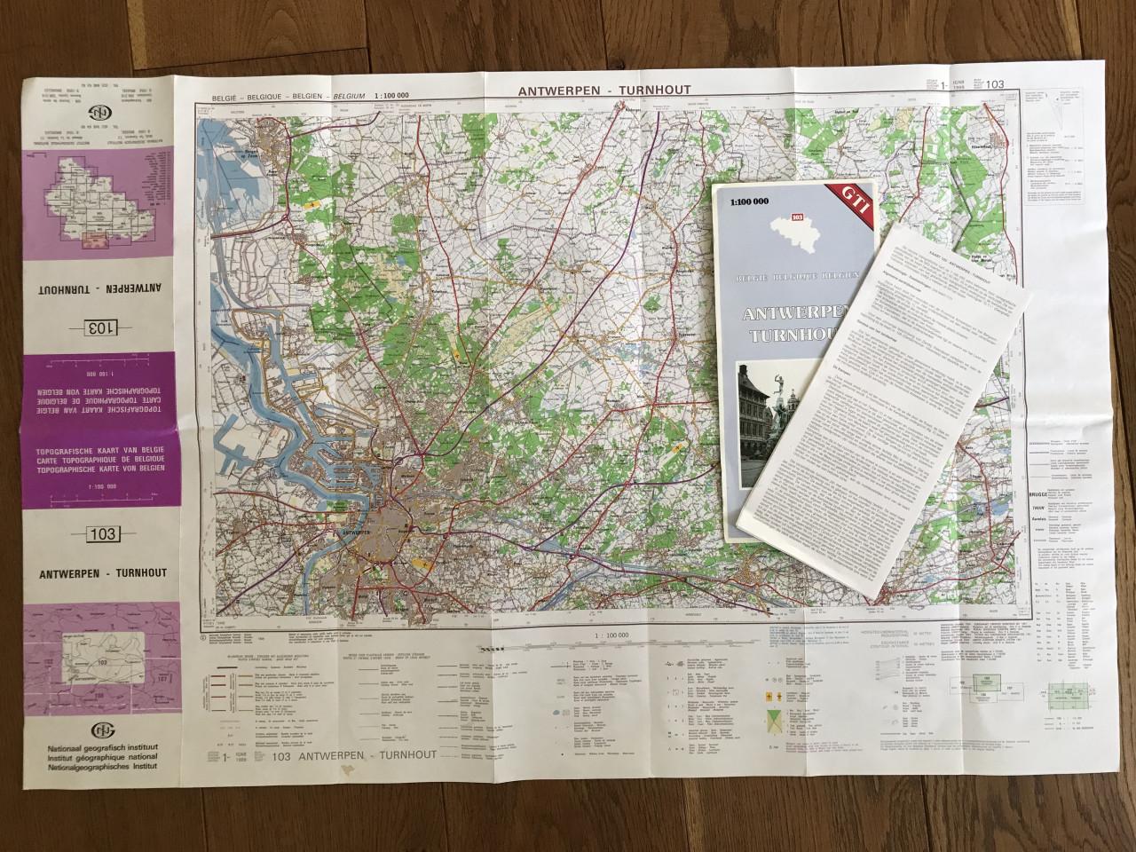 Antwerpen topografische kaart (1989)