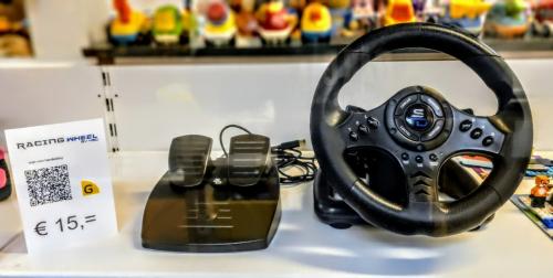 Racestuur met pedalen