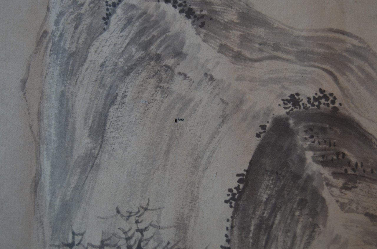 Fraaie Chinese scroll gesigneerd Wang Run