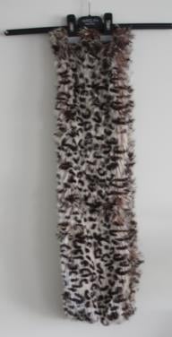 Fluffy sjaal panterprint col sjaal