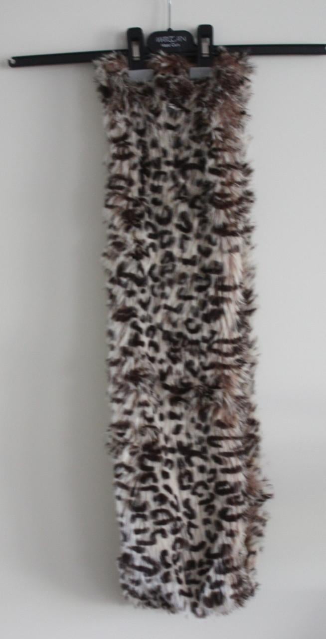 Fluffy sjaal panterprint col sjaal