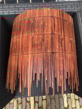 Bruine houten hanglamp!