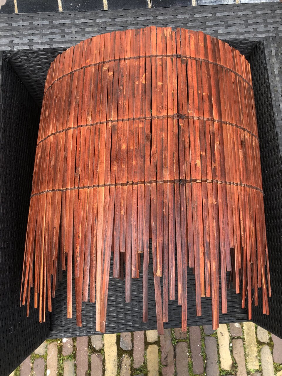 Bruine houten hanglamp!