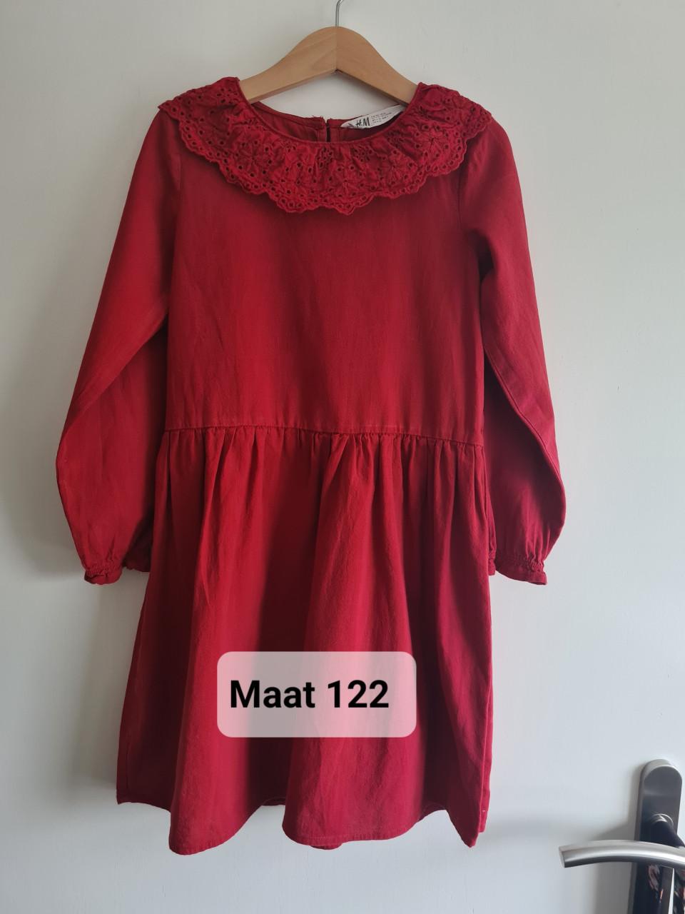 H&M wijn rode jurk  Maat 122