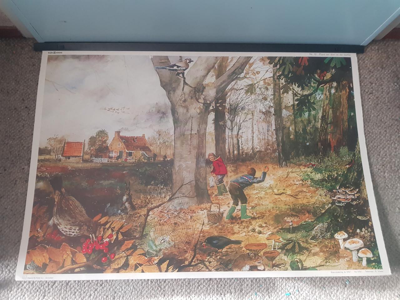 2 koffers met schoolplaten