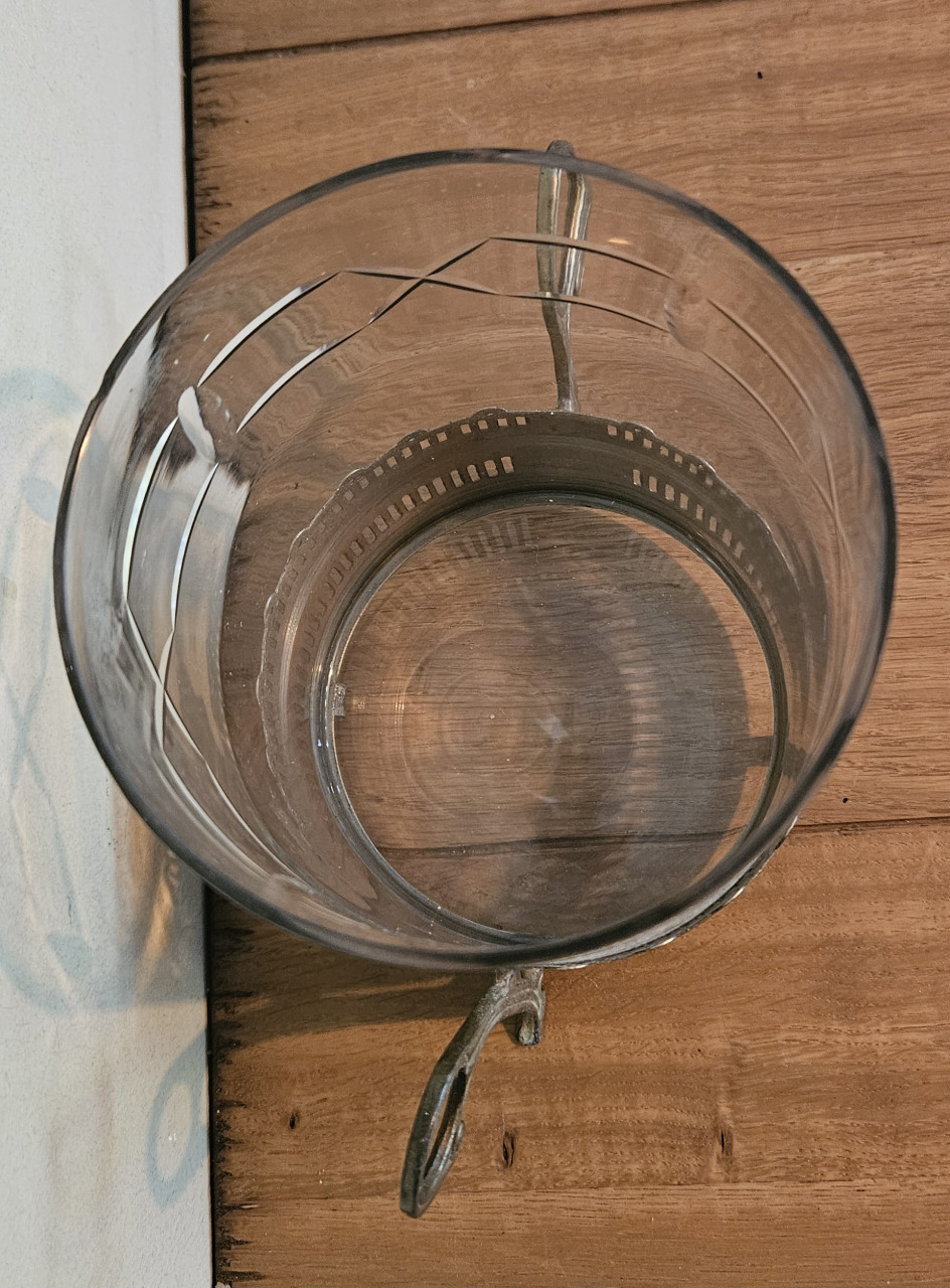 Oude zilveren koekjes pot