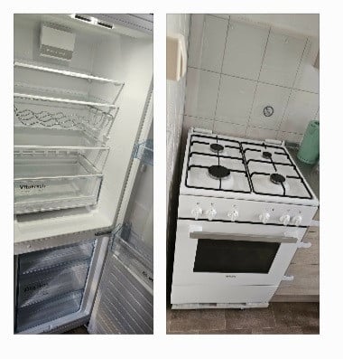 Keuken set koelkast en fornuis in prima staat