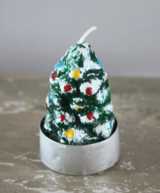 Kaarsje theelichtje vorm kerstboom