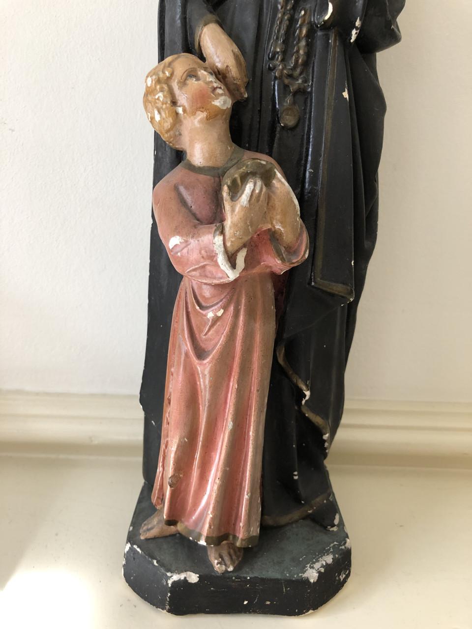 Mooi groot brocante heilig beeld, st. Gerardus Majella