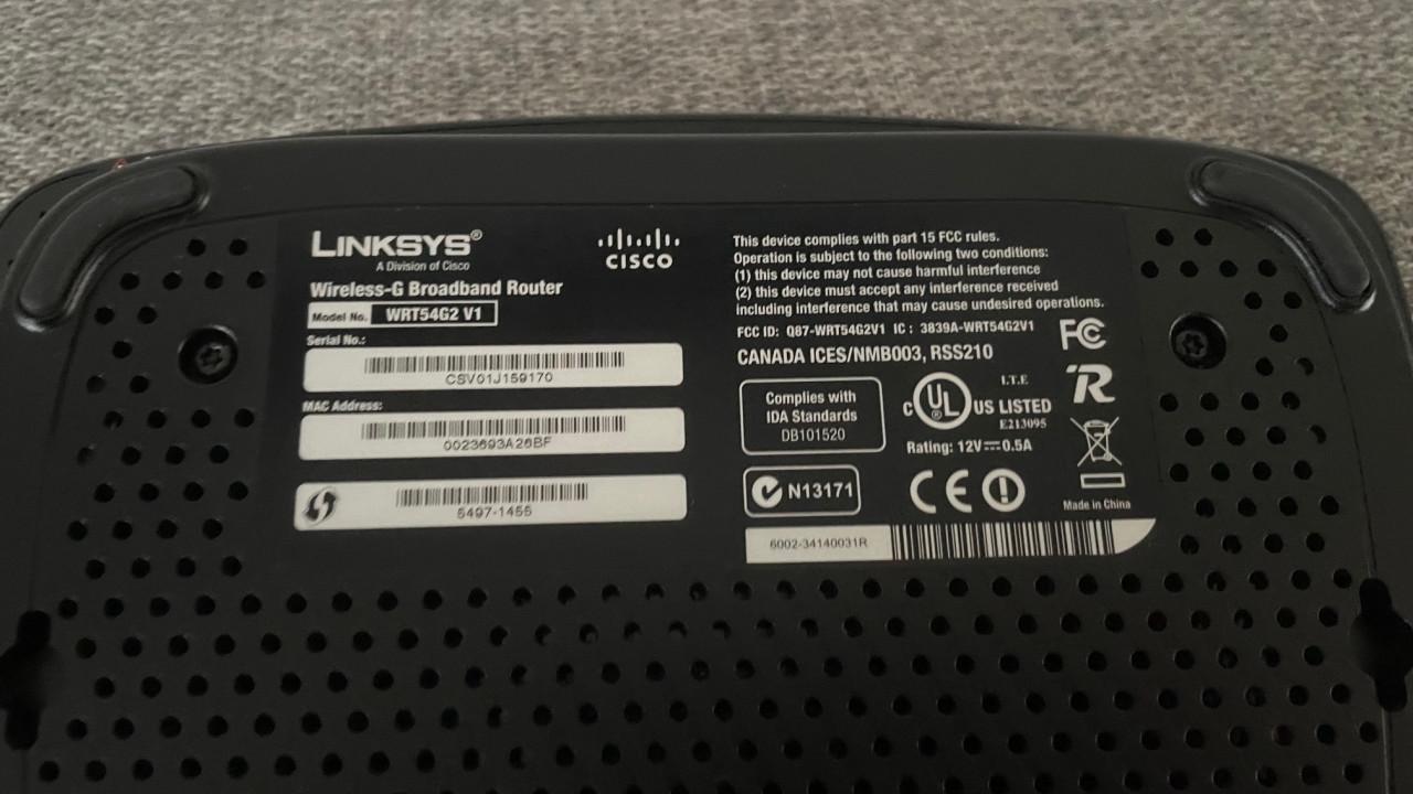 Cisco/Linksys WRT54G2 v1 Router 802.11g 2.4g