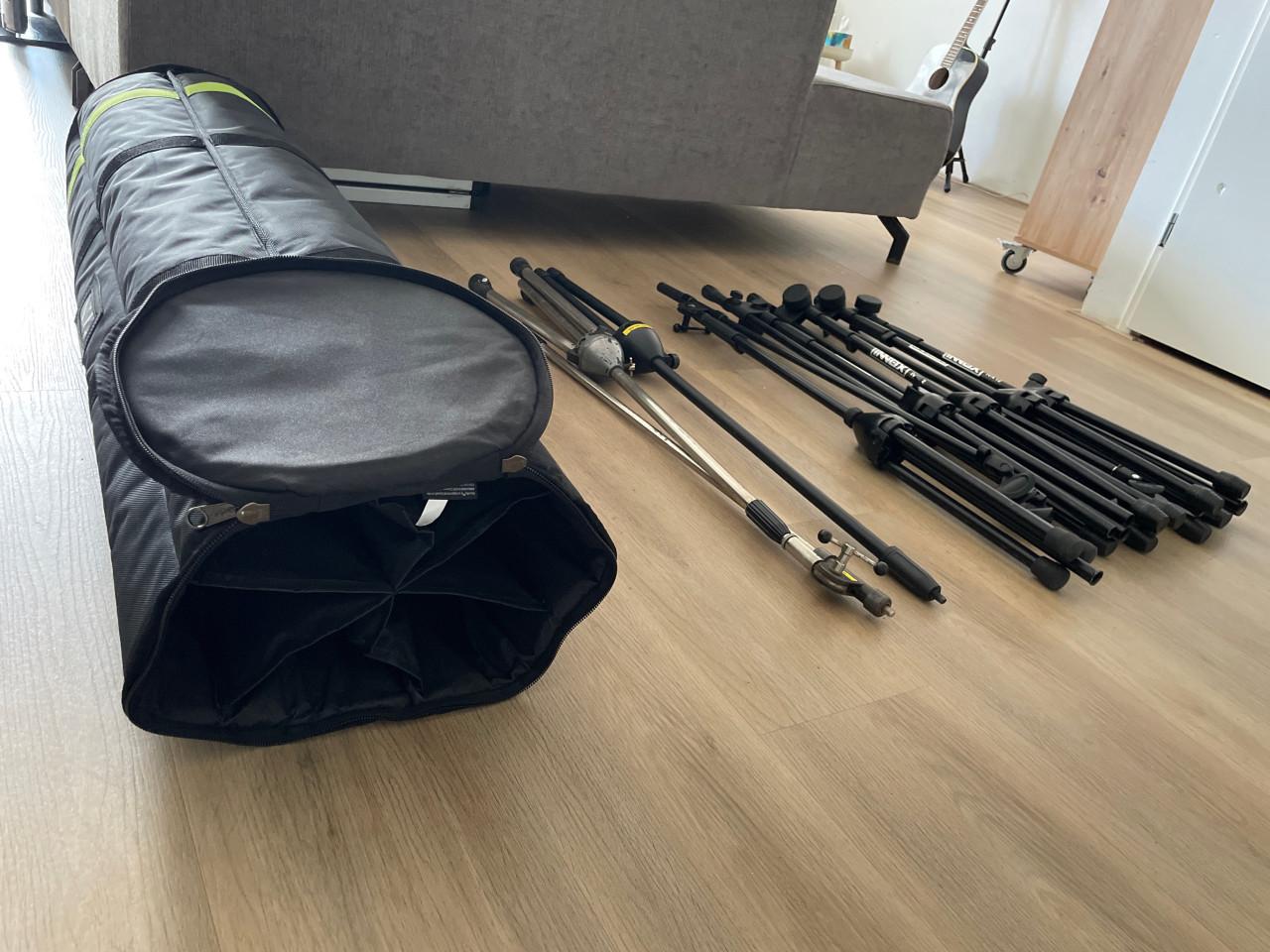 Complete set: 5x Innox microfoonstatief + Gravity tas