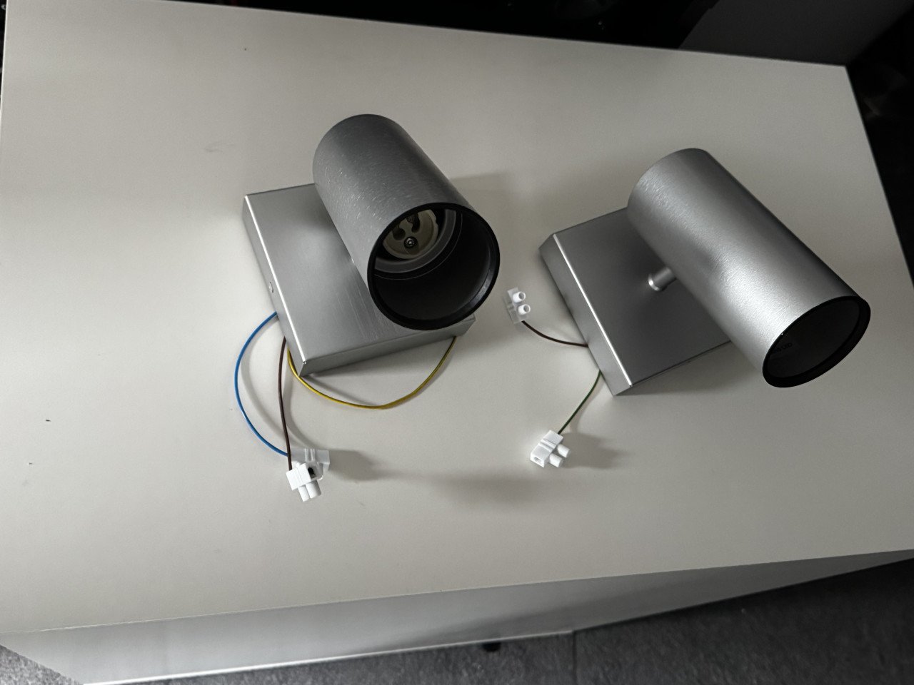2 x nette spots met gu10 fitting, kleur zilver