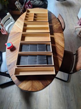 6 bestek/lade vakken Bamboe/Ikea