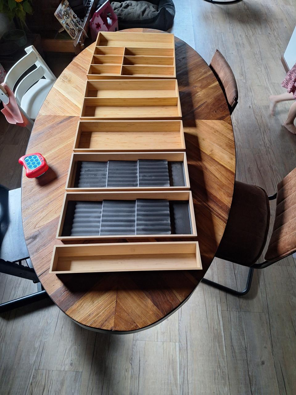 6 bestek/lade vakken Bamboe/Ikea